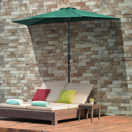 easycomfort easycomfort ombrellone semicircolare impermeabile protezione uv verde 269 x 138 x 236cm
