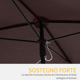 easycomfort easycomfort ombrellone parasole rettangolare con palo inclinabile in poliestere 200 125 235cm marrone