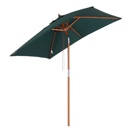 easycomfort easycomfort ombrellone rettangolare in bambu e poliestere anti uv verde 2x1 5x2 3m