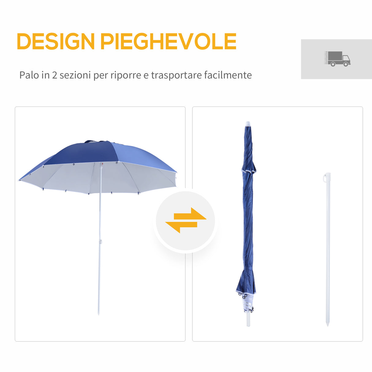 easycomfort easycomfort ombrellone da spiaggia tenda parasole 2 in 1 protezione uv 50 in poliestere ferro con borsa di trasporto