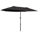 easycomfort easycomfort ombrellone da giardino doppio con apertura a manovella in acciaio e poliestere 460x270x240 cm nero