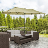 easycomfort easycomfort ombrellone doppio tettuccio da esterni ecru area coperta 4.6m