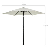 easycomfort easycomfort ombrellone da giardino inclinabile spiaggia alluminio e poliestere bianco 2.7 2.35m
