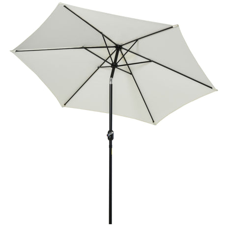 easycomfort easycomfort ombrellone da giardino inclinabile spiaggia alluminio e poliestere bianco 2.7 2.35m