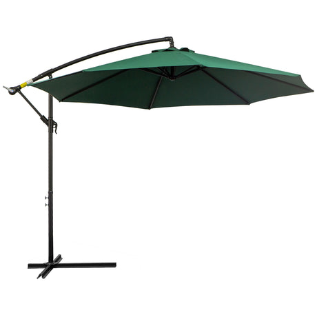 easycomfort easycomfort ombrellone impermeabile decentrato verde struttura in acciaio con manovella 300 x 250 cm