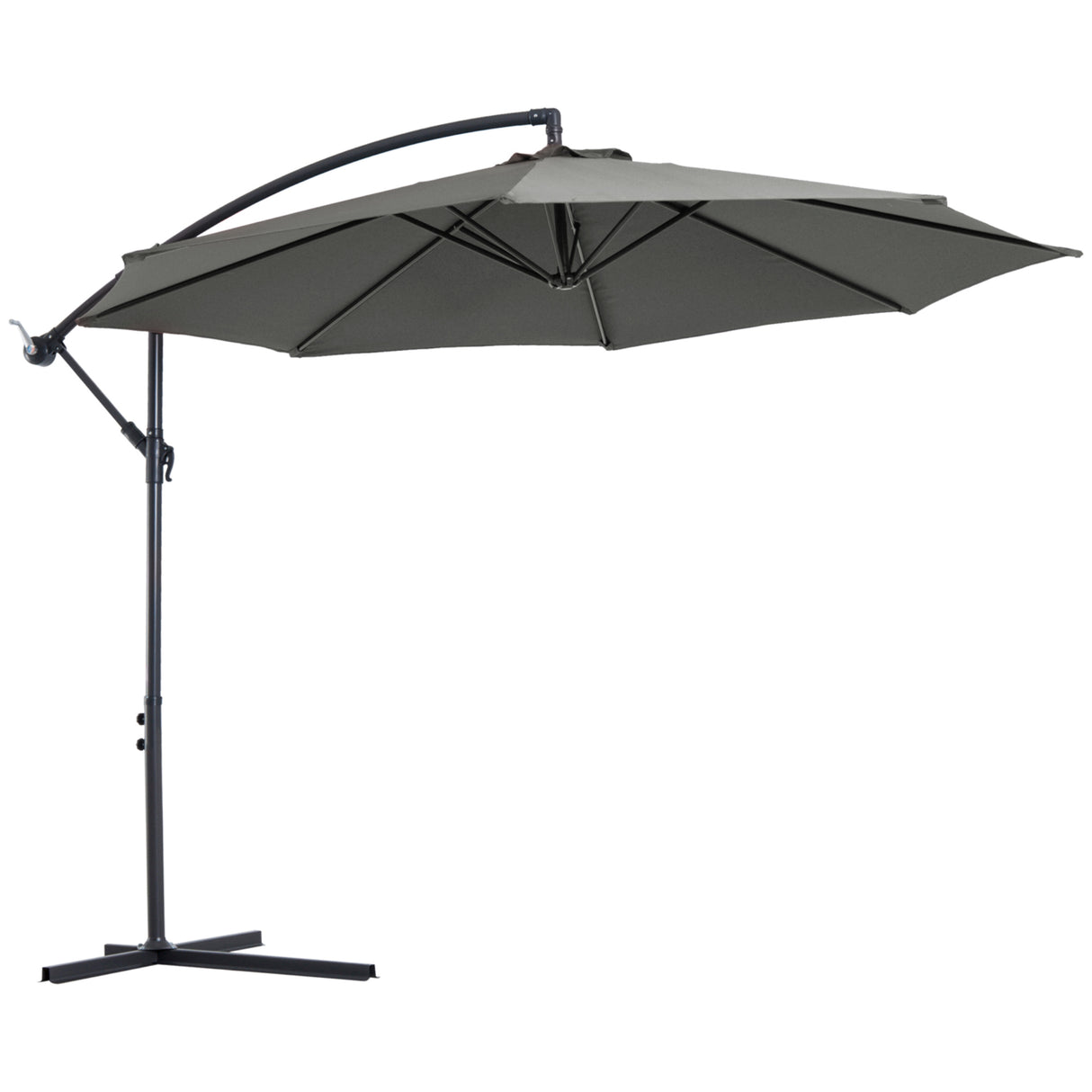 easycomfort easycomfort ombrellone da esterni 3x2 5 m decentrato con manovella struttura in acciaio e poliestere anti uv grigio
