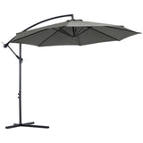 easycomfort easycomfort ombrellone da esterni 3x2 5 m decentrato con manovella struttura in acciaio e poliestere anti uv grigio