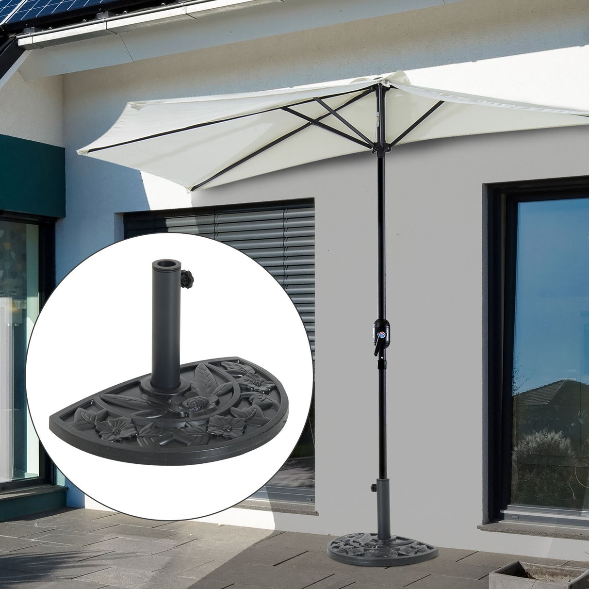 easycomfort easycomfort base per ombrellone mezzaluna 9kg in cemento