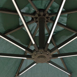 easycomfort easycomfort ombrellone da giardino 3x2 5 m a braccio con manovella e 8 strisce led a energia solare verde