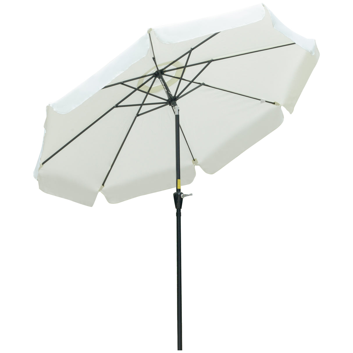 easycomfort ombrellone da giardino e terrazza o2.7x2.5 m rotondo con testa inclinabile e resistente ai raggi uv 50+ beige