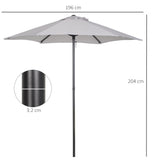 easycomfort outusnny ombrellone 2x2 m da giardino con palo centrale ombrellone per esterno in alluminio grigio chiaro