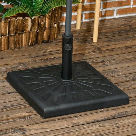 easycomfort base per ombrellone di 19kg e 51x51x32 cm in resina e acciaio per pali o32mm o38mm e o48mm nero