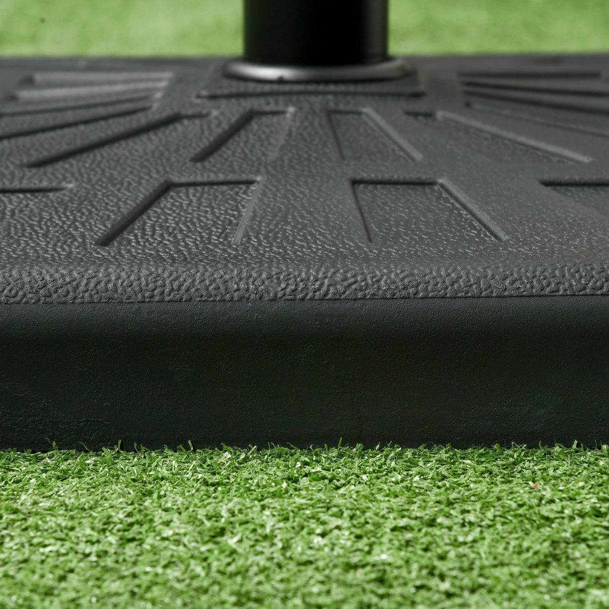 easycomfort base per ombrellone di 19kg e 51x51x32 cm in resina e acciaio per pali o32mm o38mm e o48mm nero
