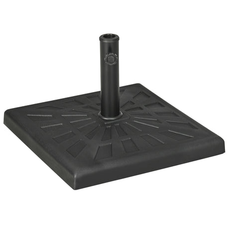 easycomfort base per ombrellone di 19kg e 51x51x32 cm in resina e acciaio per pali o32mm o38mm e o48mm nero