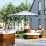 easycomfort ombrellone da giardino 3x2.5 m in metallo a 2 sezioni con 8 stecche e copertura in poliestere