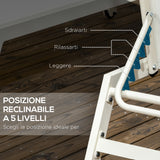 easycomfort easycomfort chaise longue lettino prendisole reclinabile 2pz in alluminio e poliestere 55x195x30 cm beige