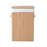 easycomfort easycomfort cesta portabiancheria in bambu con coperchio e fodera rimovibile 40 x 30 x 60cm naturale