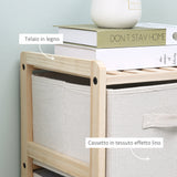 easycomfort easycomfort cassettiera con 6 cassetti in tessuto pieghevoli ed estraibili 59x28x70cm legnobeige