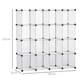 easycomfort easycomfort mobile scarpiera modulare salvaspazio 16 cubi 30x30x30 cm in acciaio e pp 125x32x125 cm trasparente