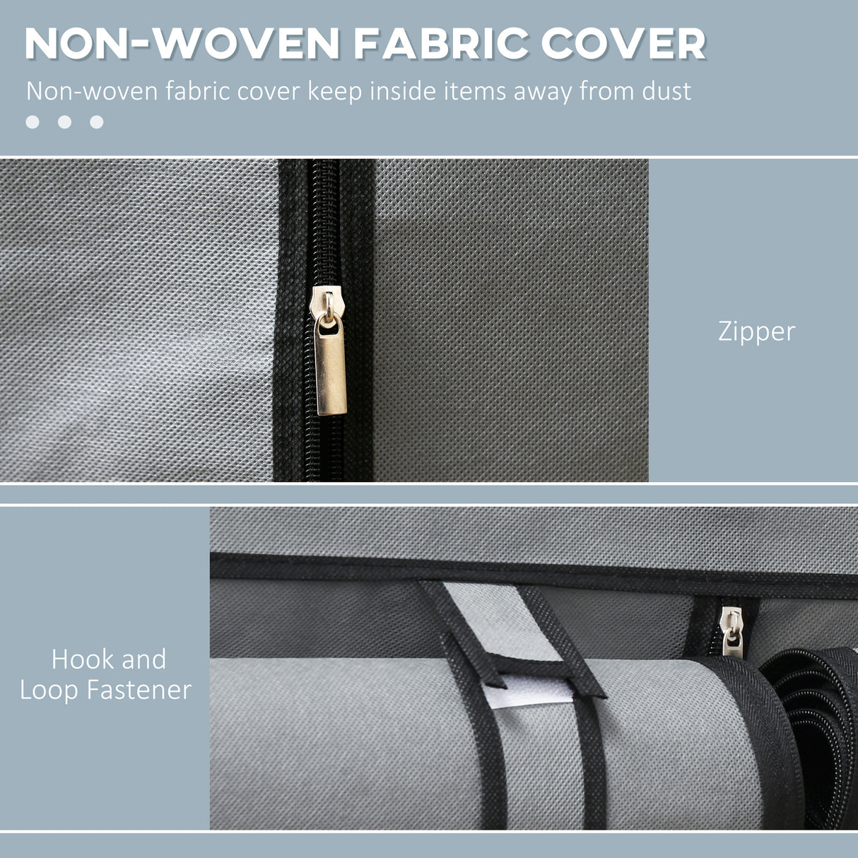 easycomfort easycomfort armadio guardaroba portatile in tessuto non tessuto con 4 ripiani aperti e 2 appendini 118x49x170 cm grigio