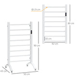 easycomfort easycomfort scaldasalviette elettrico a 8 barre con timer e controllo temperatura 50x45x80 cm bianco