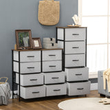 easycomfort easycomfort cassettiera 8 cassetti in tessuto rimovibili in legno e acciaio stile industriale 45x30x116cm
