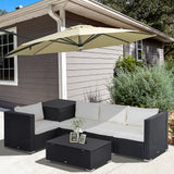 easycomfort set da giardino 6 pezzi 4 poltrone con cuscini e 2 tavolini contenitore in rattan pe nero e crema