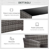 easycomfort easycomfort set 4 p zi mobili da giardino in rattan pe salotto da esterni con tavolo 2 sedie divano due posti grigio