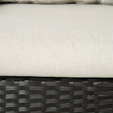easycomfort divano da giardino 2 posti in rattan pe divano da esterno con cuscini imbottiti e piedini regolabili 132x70x74cm marrone
