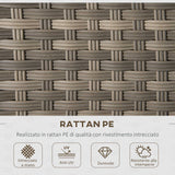 easycomfort set salotto da giardino in rattan pe con divano 3 posti 2 poltrone 2 sgabelli e tavolo grigio