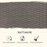 easycomfort set mobili da giardino esterno 9 pezzi tavolo con 4 sedie 4 poggiapiedi in rattan grigio