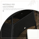 easycomfort set da giardino con tavolo e 4 sedie da esterno in acciaio e rattan pe nero