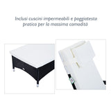 easycomfort easycomfort set mobili da giardino 2 sedie a sdraio e tavolino 3pz lettino prendisole rotelle reclinabile rattan nero