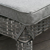 easycomfort easycomfort set 2 sdraio da giardino in pe rattan con cuscino imbottito grigio