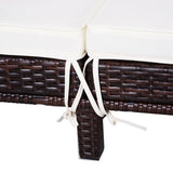 easycomfort easycomfort lettino sdraio prendisole a 2 posti in pe rattan marrone con materassino bianco