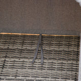 easycomfort easycomfort lettino prendisole in rattan pe schienale reclinabile a 4 livelli tettuccio e materassino