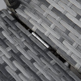 easycomfort easycomfort lettino prendisole in rattan pe schienale reclinabile a 4 livelli tettuccio e materassino
