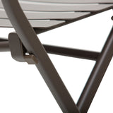 easycomfort easycomfort tavolino con sedie pieghevoli in acciaio marrone per balcone terrazzo giardino