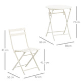 easycomfort easycomfort tavolino con sedie pieghevoli in acciaio bianco per balcone terrazzo giardino