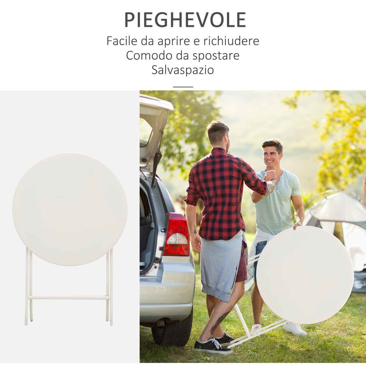 easycomfort easycomfort tavolino con sedie pieghevoli in acciaio bianco per balcone terrazzo giardino