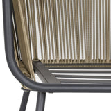 easycomfort easycomfort set 2 poltroncine con tavolino da esterno in pe rattan cachi e grigio