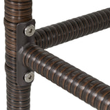 easycomfort easycomfort set 5 pezzi tavolino e 4 sedie alte in rattan sintetico e acciaio