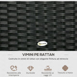 easycomfort baule da giardino in rattan e acciaio con coperchio 95x60x53cm nero