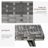 easycomfort easycomfort tavolino in rattan sintetico da esterno giardino terrazzo impermeabile grigio 45x45x44cm