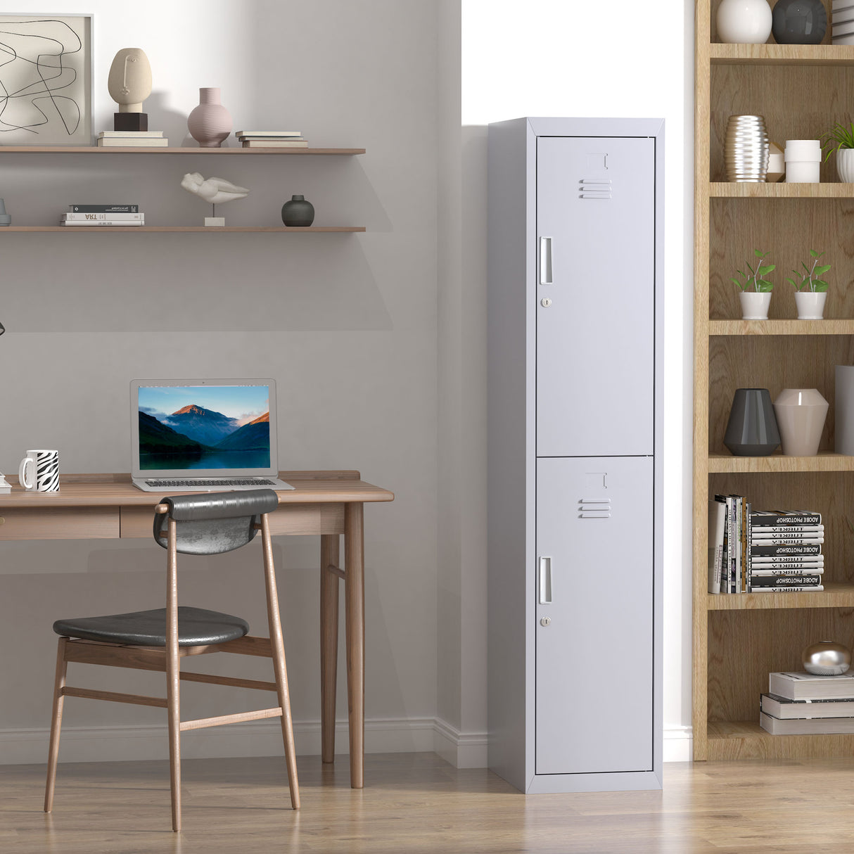 easycomfort easycomfort armadietto 4 ripiani 2 porte chiusura di sicurezza ufficio garage officina acciaio laminato a freddo 38x46x180cm grigio ean 8054111847179