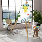 easycomfort easycomfort cavalletto per pittura salvaspazio in legno di faggio con altezza e angolazione regolabile 93x84x183 cm