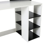 easycomfort easycomfort scrivania per ufficio con ripiano stampante 2 cassetti e 3 mensole in mdf bianco e nero 137 x 55 x 92cm ean 8054111847940