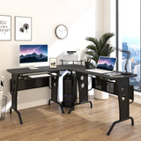 easycomfort easycomfort scrivania gaming per casa o ufficio angolare e salvaspazio con ripiano tastiera estraibile 165x145x86 5cm nera ean 8054111848558