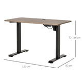 easycomfort easycomfort scrivania sollevabile a 4 altezze regolazione elettrica struttura in metallo e legno teak nero