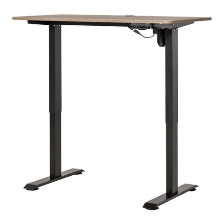 easycomfort easycomfort scrivania sollevabile a 4 altezze regolazione elettrica struttura in metallo e legno teak nero